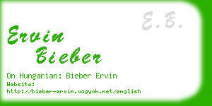 ervin bieber business card